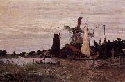 A Windmill at Zaandam Claude Monet